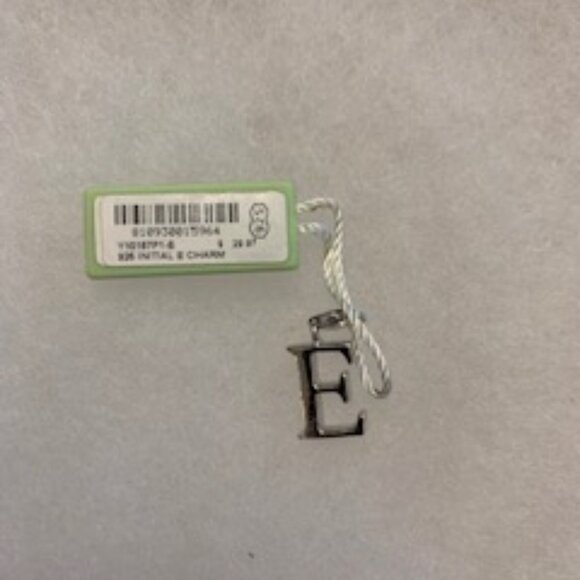 Younique Sterling Silver Letter E Charm 925/Initial E Pendant (NEW) - Picture 2 of 2